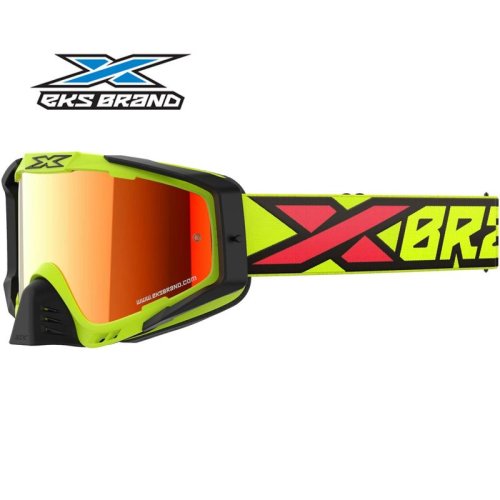 EKS Goggles EKS-S Flo Yellow, Black, & Fire Red